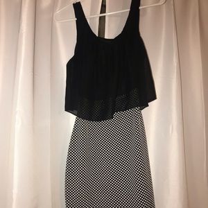 black and white polka dot dress